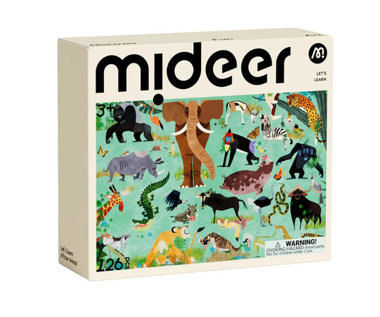 פאזל לימודי חיות אפריקה - 126 חלקים MIDEER