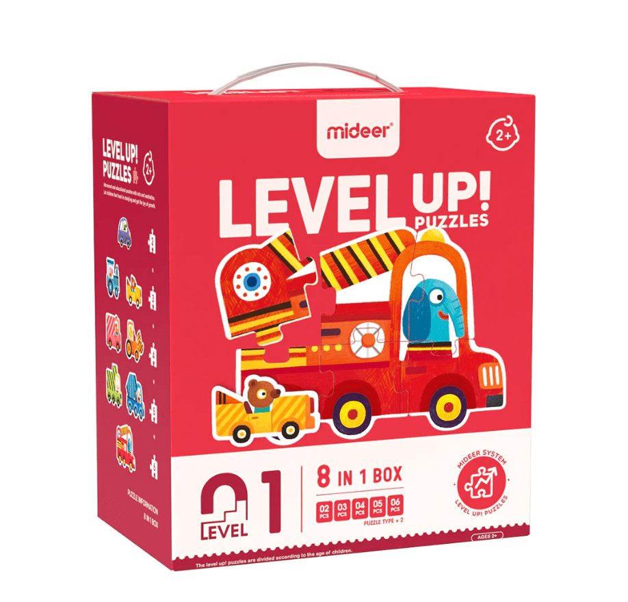 מארז פאזלים: LEVEL UP 1 מכוניות MIDEER