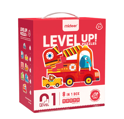 מארז פאזלים: LEVEL UP 1 מכוניות MIDEER