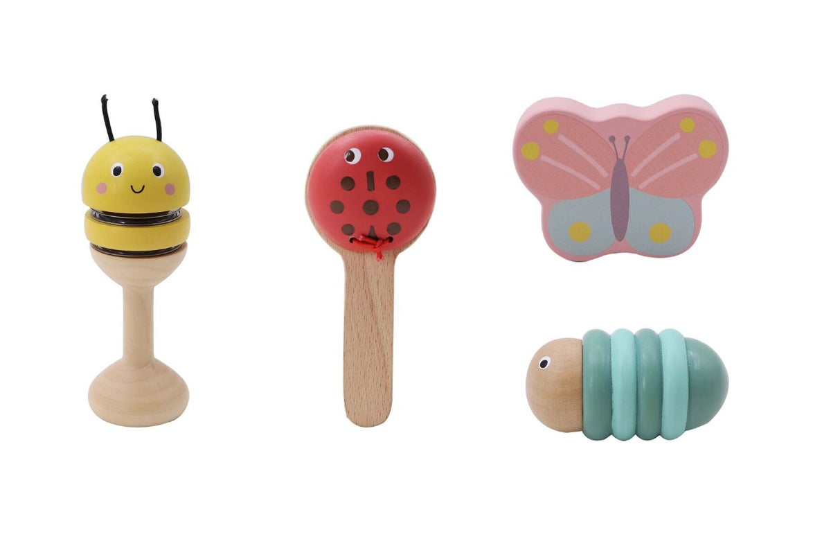 ערכת 4 כלי נגינה מעץ – חרקי אביב - Linda Toys - דוארט | DoArt