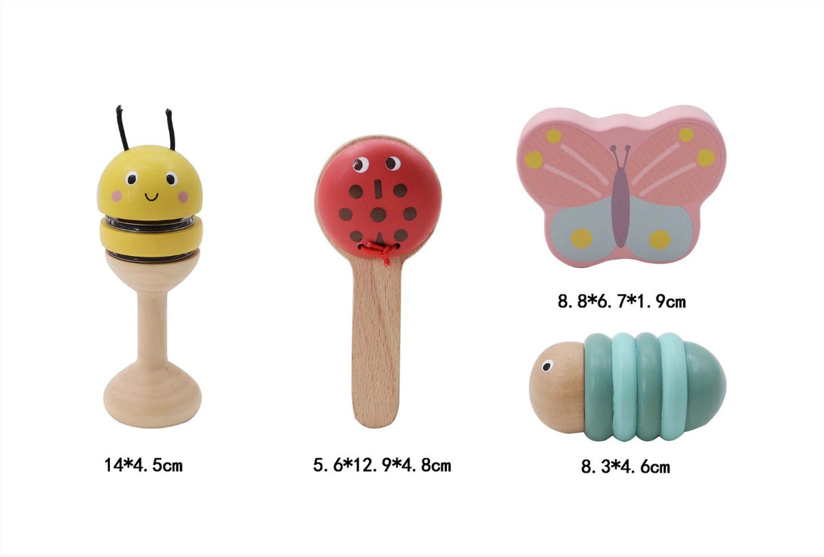 ערכת 4 כלי נגינה מעץ – חרקי אביב - Linda Toys - דוארט | DoArt