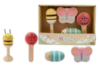 ערכת 4 כלי נגינה מעץ – חרקי אביב - Linda Toys - דוארט | DoArt