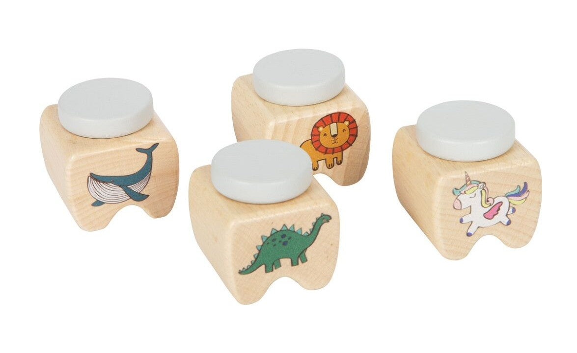 קופסת שיני חלב מעץ בעיטורי חיות - Linda Toys