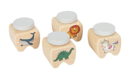 קופסת שיני חלב מעץ בעיטורי חיות - Linda Toys