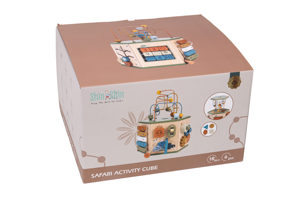 קוביית פעילות ספארי מעץ Shin Shin