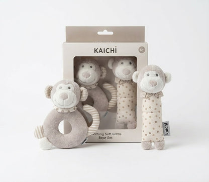 מארז 2 בובות רעשן רכות – קופים  KAICHI - דוארט | DoArt