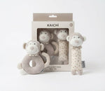 מארז 2 בובות רעשן רכות – קופים  KAICHI