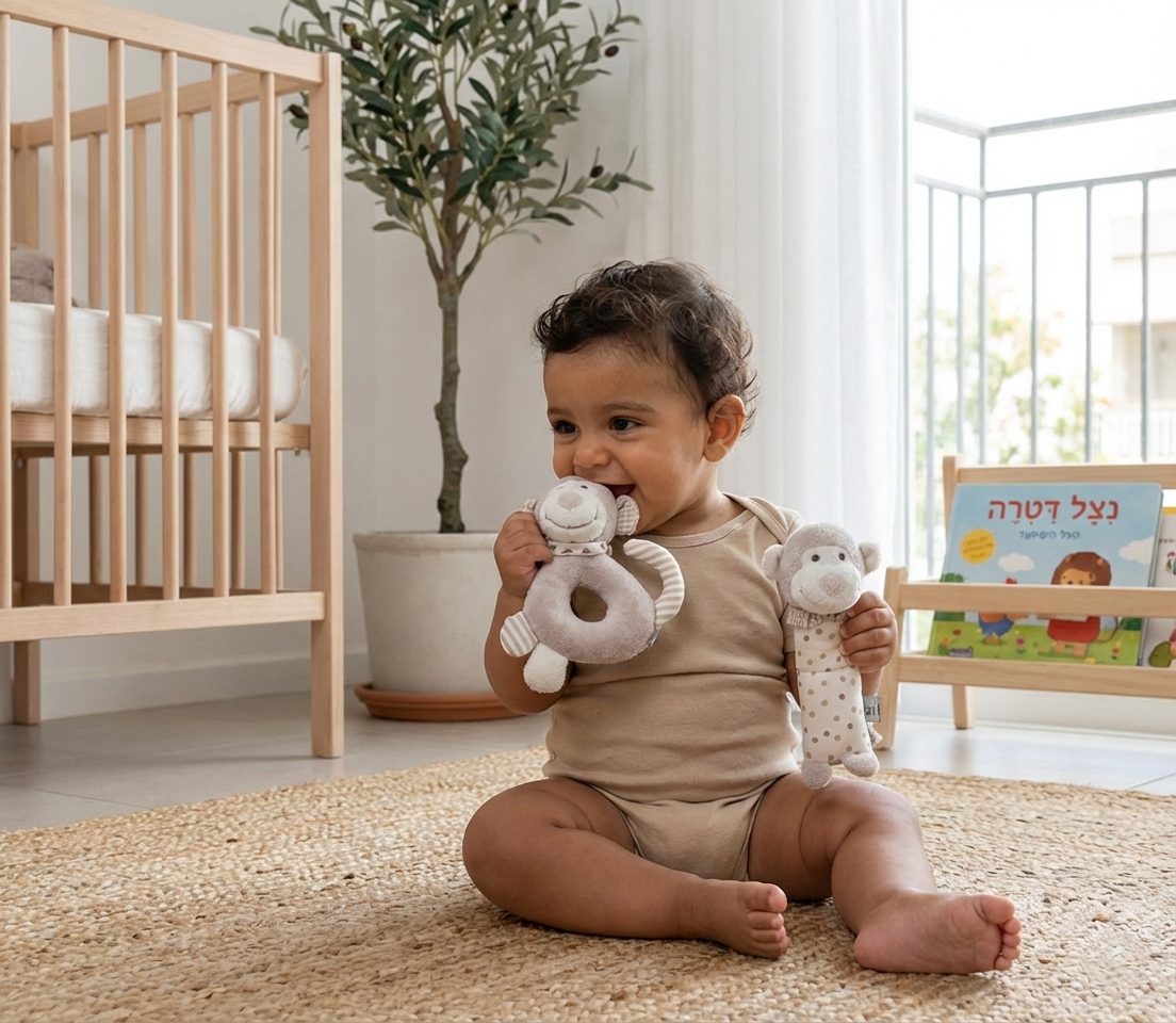 מארז 2 בובות רעשן רכות – קופים  KAICHI - דוארט | DoArt