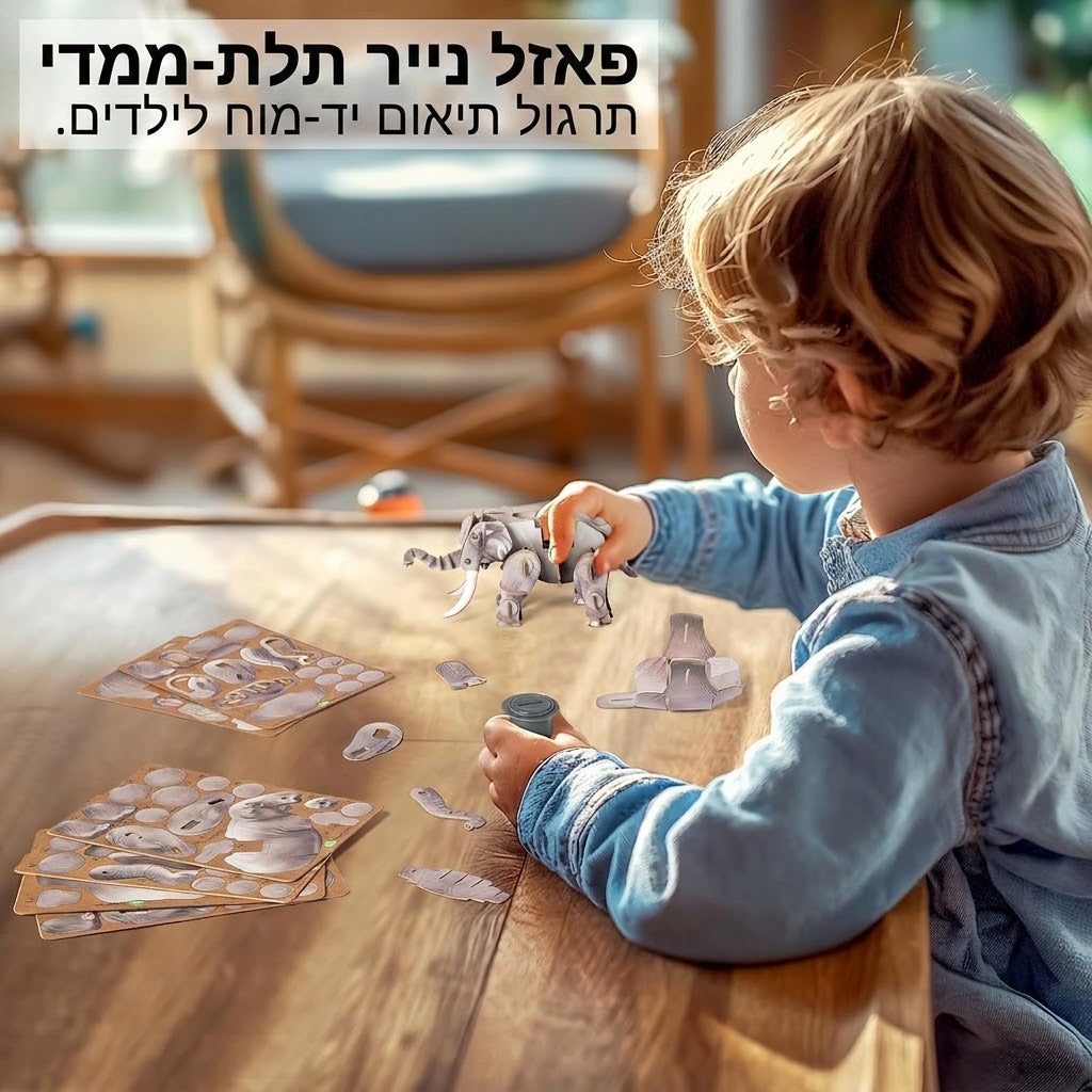 פאזל תלת מימד עם צלילים - פיל אסייתי Makebug