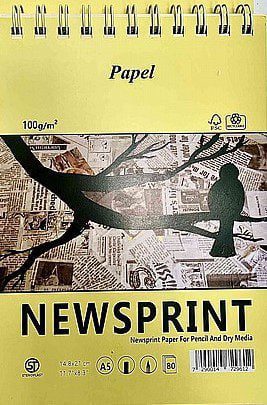 בלוק ציור נייר עיתון PAPEL NEWSPRINT A5