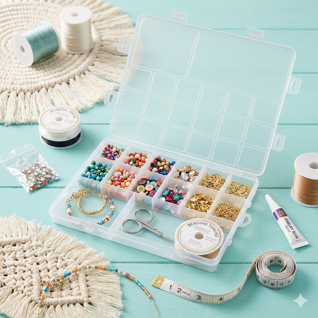 קופסת איחסון פלסטיק מחולקת 20 תאים (18+2) - דוארט | DoArt