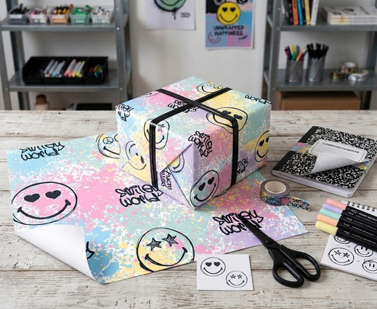 נייר אריזה - סמיילי גרפיטי