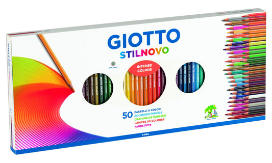 עפרונות צבעוניים סט 50 גוונים + מחדד GIOTTO STILNOVO