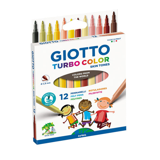 טושים בצבעי גוף 12 גוונים GIOTTO TURBO COLOR