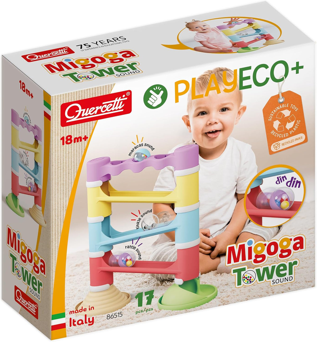 מגדל מדרון כדורים מוזיקלי אקולוגי  Eco - Quercetti - דוארט | DoArt