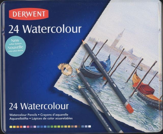 עפרונות WATERCOLOR צבעוניים 24 - DERWENT