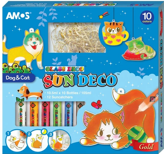 קיט צבעי חלון לוכדי שמש - כלב וחתול Amos Sun Deco