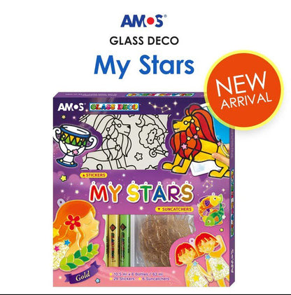 ערכת צבעי חלון MY STARS צורות + 29 מדבקות AMOS