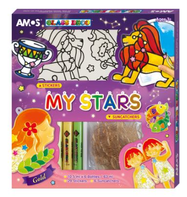 ערכת צבעי חלון MY STARS צורות + 29 מדבקות AMOS