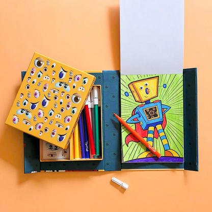 סט צביעה - עיניים מתגלגלות יצורים Tiger Tribe - דוארט | DoArt