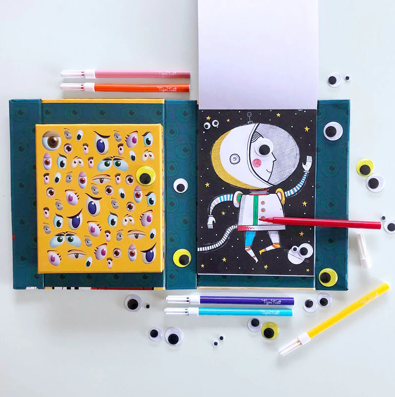 סט צביעה - עיניים מתגלגלות יצורים Tiger Tribe - דוארט | DoArt