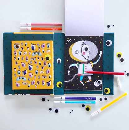 סט צביעה - עיניים מתגלגלות יצורים Tiger Tribe - דוארט | DoArt