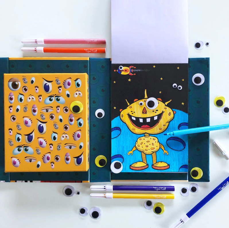 סט צביעה - עיניים מתגלגלות יצורים Tiger Tribe - דוארט | DoArt