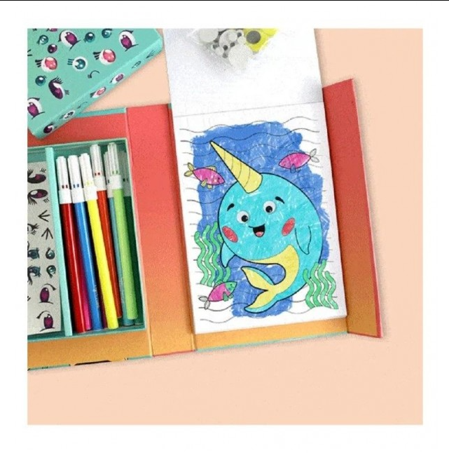 סט צביעה - עיניים מתגלגלות חמודים Tiger Tribe - דוארט | DoArt