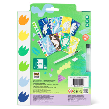 ערכת צביעת תמונה בצבעי מים - דינוזאורים Tiger Tribe