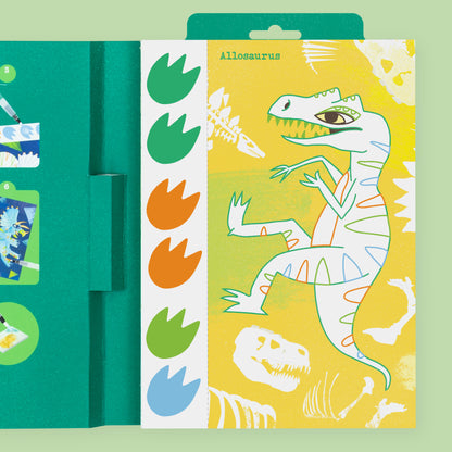 ערכת צביעת תמונה בצבעי מים - דינוזאורים Tiger Tribe