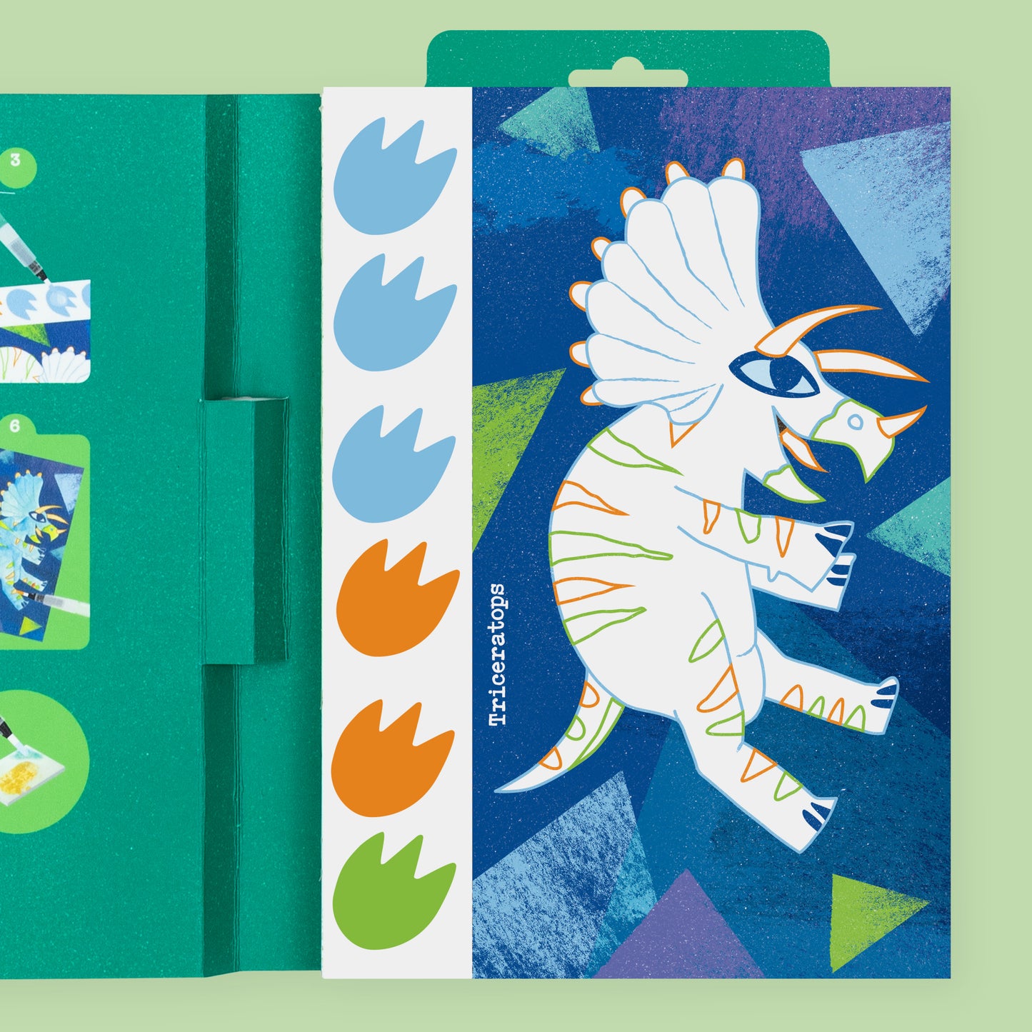 ערכת צביעת תמונה בצבעי מים - דינוזאורים Tiger Tribe