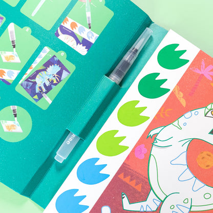 ערכת צביעת תמונה בצבעי מים - דינוזאורים Tiger Tribe