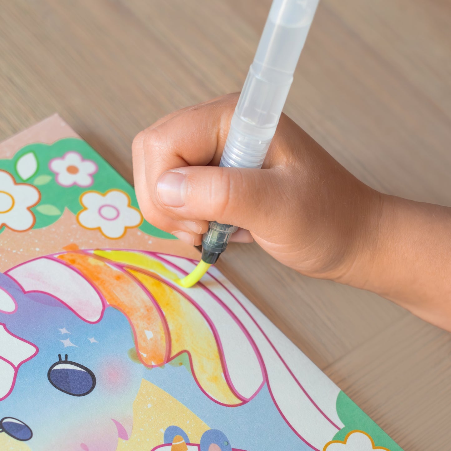 ערכת צביעת תמונה בצבעי מים - חדי קרן Tiger Tribe