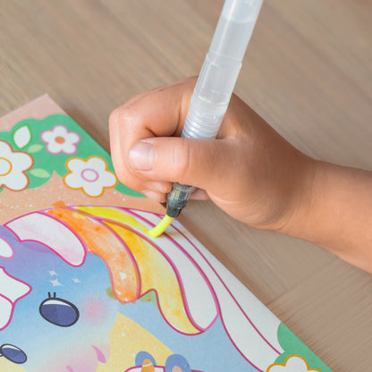 ערכת צביעת תמונה בצבעי מים - חדי קרן Tiger Tribe