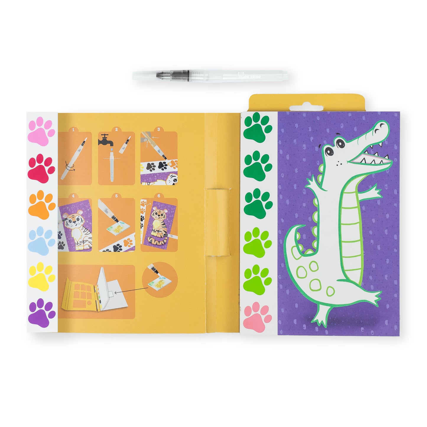 ערכת צביעת תמונה בצבעי מים - חיות בר Tiger Tribe