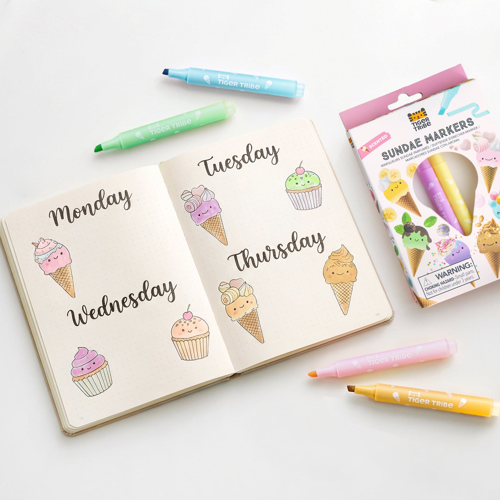 טושים ריחניים גלידה - Tiger Tribe - דוארט | DoArt