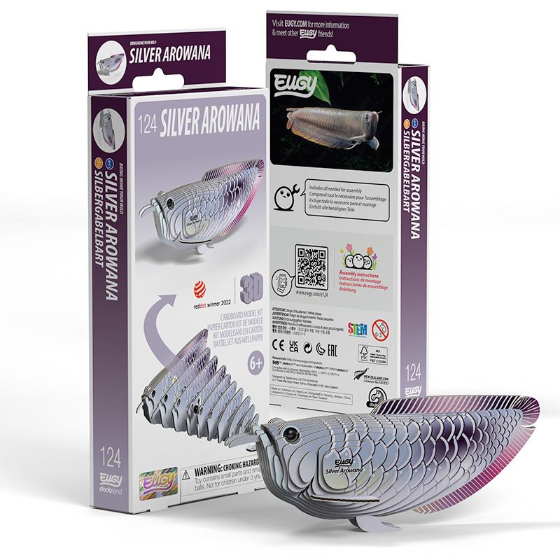ערכת יוגי הרכבה 3D - דג ארואנה כסופה 124 - דוארט | DoArt