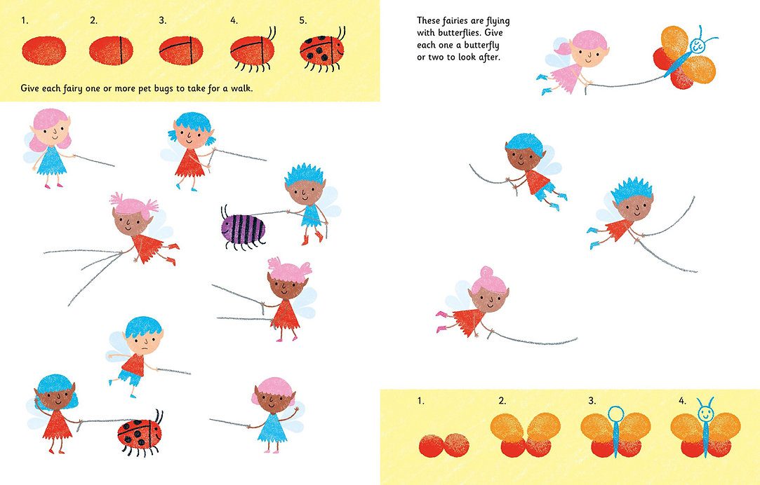 יצירה בטביעות אצבעות - חדי קרן USBORNE