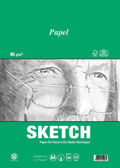 בלוק PAPEL SKETCH ירוק - A4