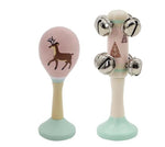 סט כלי נגינה מעץ: מרקס וידית פעמונים דגם צבי - Linda Toys
