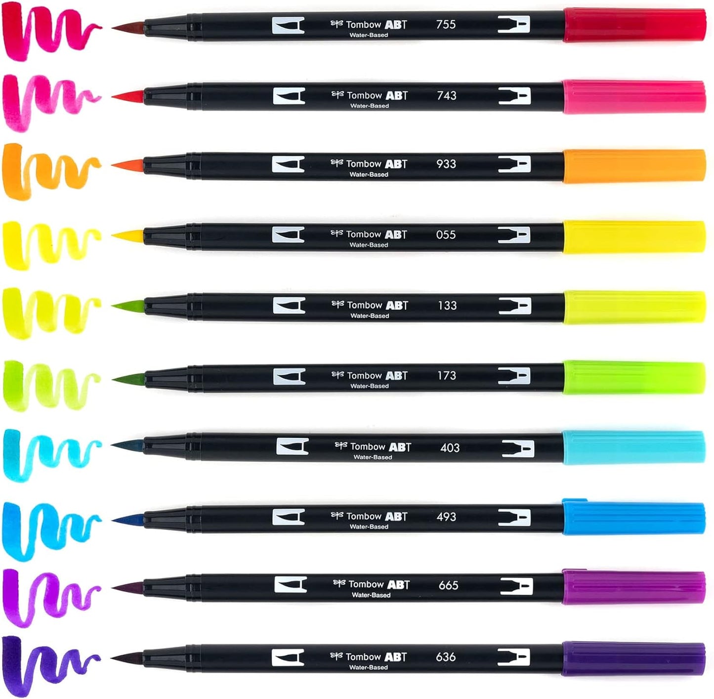 סט 10 טושי מכחול טומבו - TOMBOW ABT BRIGHT 56185