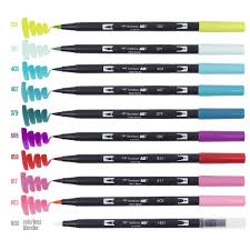 סט 10 טושי מכחול טומבו - TOMBOW ABT TROPICAL 56189