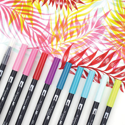 סט 10 טושי מכחול טומבו - TOMBOW ABT TROPICAL 56189