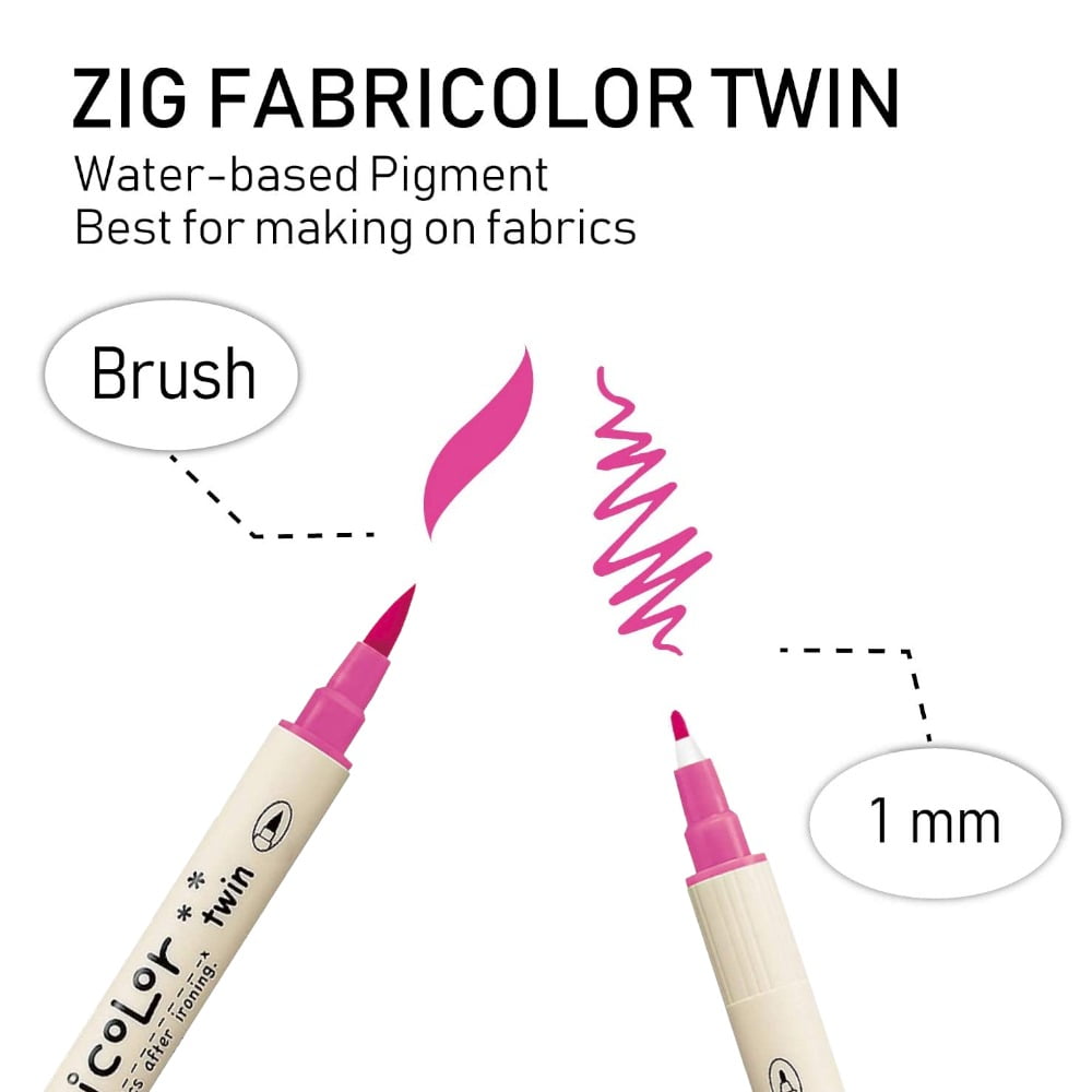 טוש בד דו צדדי ZIG FABRICOLOR - ורוד זוהר 003