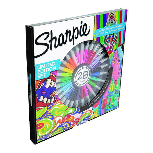 טושי שרפי - SHARPIE סט 28 טושים FINE POINT