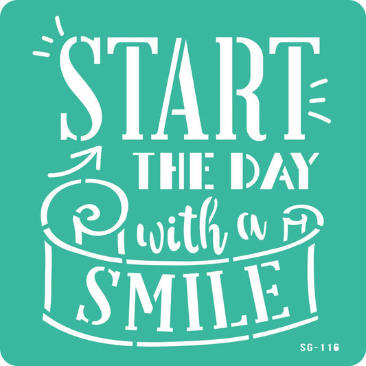 סטנסיל דביק השראה - START DAY SMILE