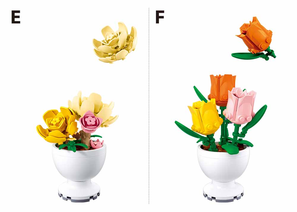 אבני בנייה - עציצון 3 פיאונים Sluban - דוארט | DoArt