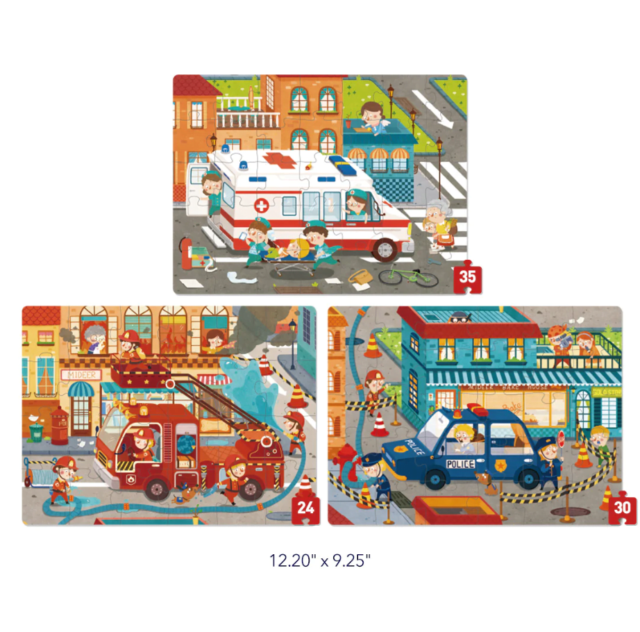 מארז פאזלים: LEVEL UP 3 כוחות הצלה MIDEER - דוארט | DoArt