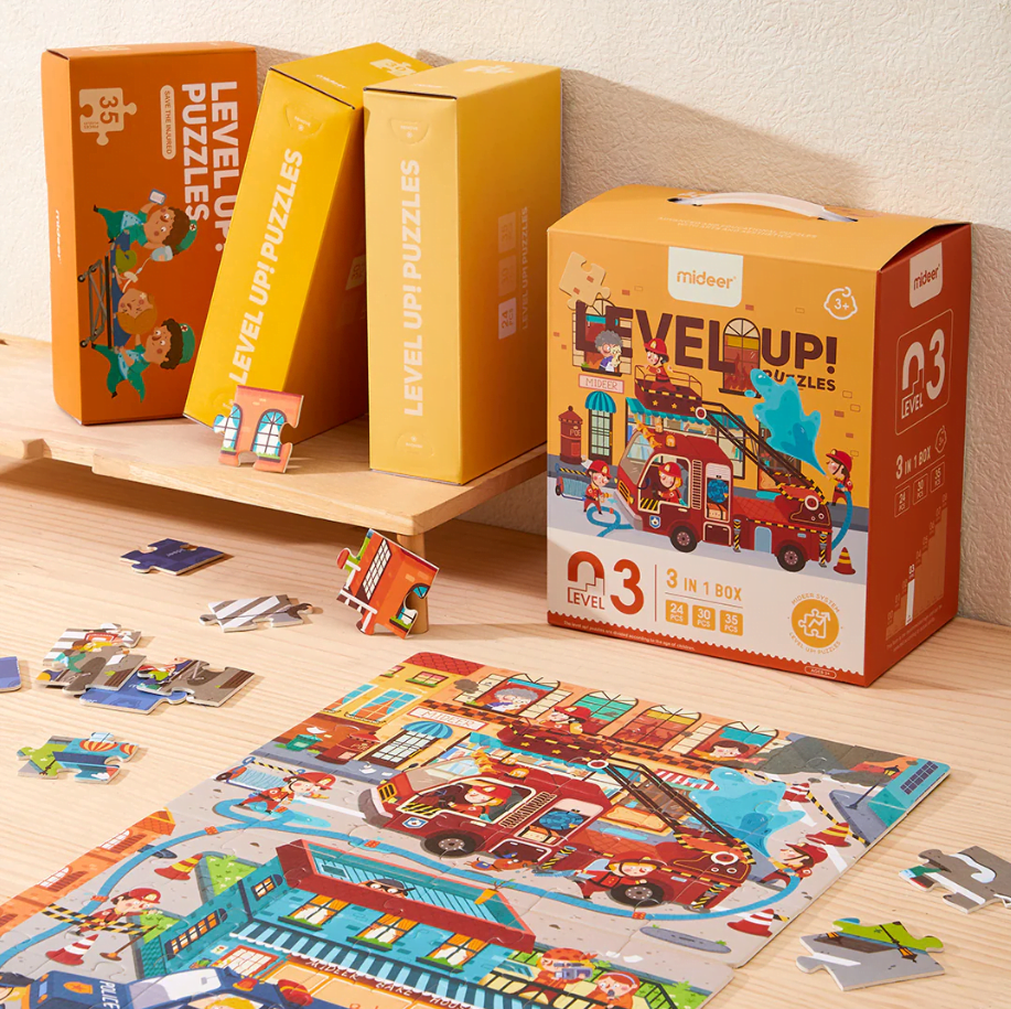 מארז פאזלים: LEVEL UP 3 כוחות הצלה MIDEER - דוארט | DoArt