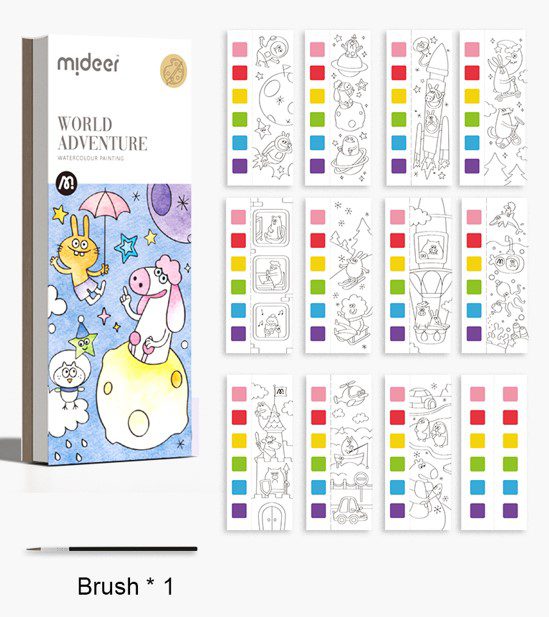 חוברת כרטיסיות צבעי מים - מסביב לעולם MIDEER - דוארט | DoArt